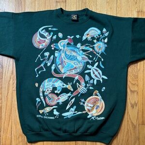 Churinga Designs Sweatshirt XL Green Hunter Dreaming Made in Australia